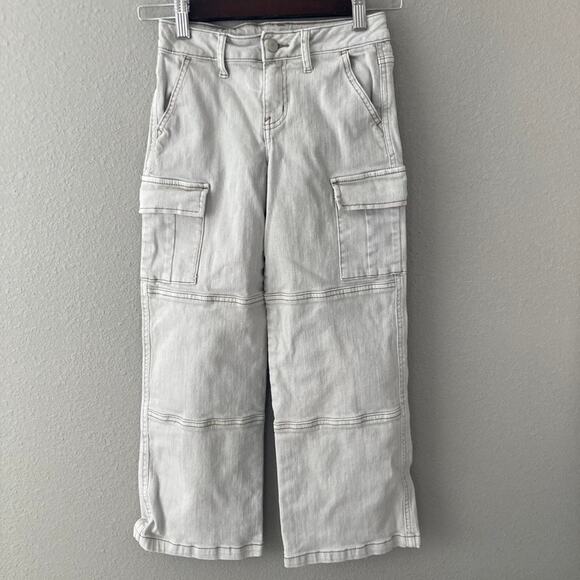 Art Class Wide Leg Cargo Jeans - White/Grey - 8 - Picture 2 of 8